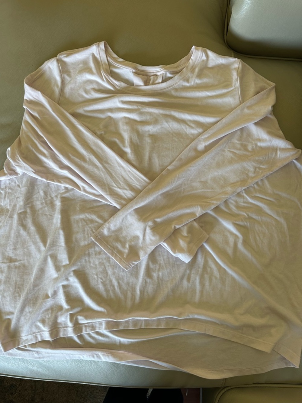 Athleta “with ease” Soft Baby Pink Long Sleeve Tee